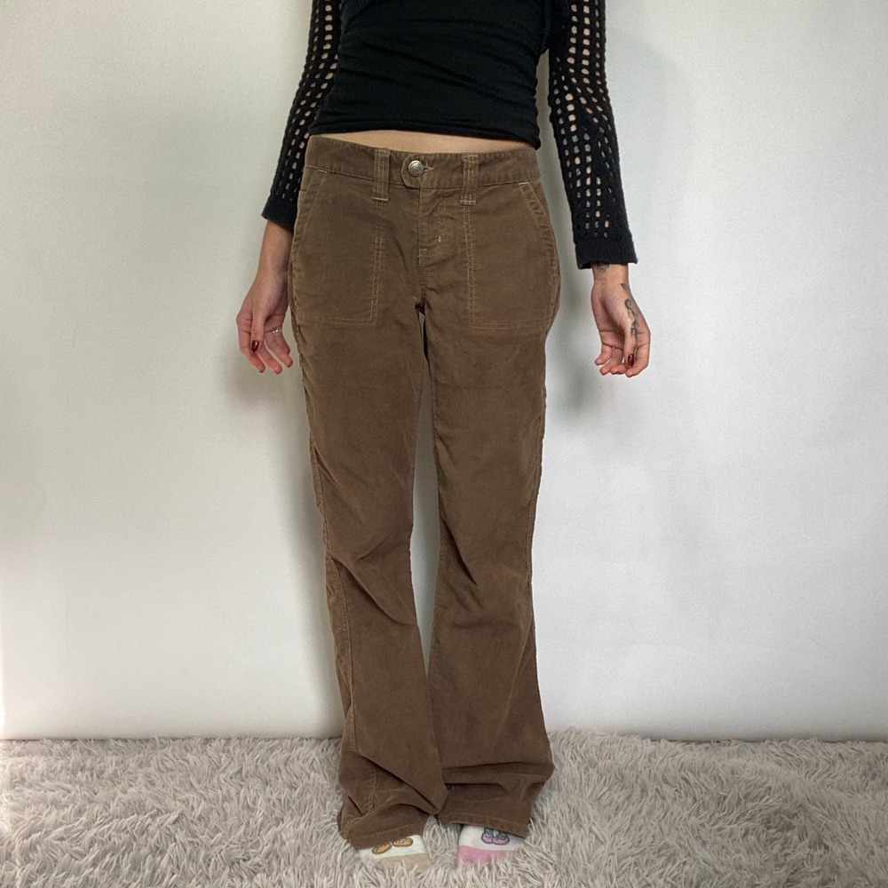 Aeropostale Vintage Brown Corduroy Flare Pants Low Rise Cottage No Flaws 5/6 L